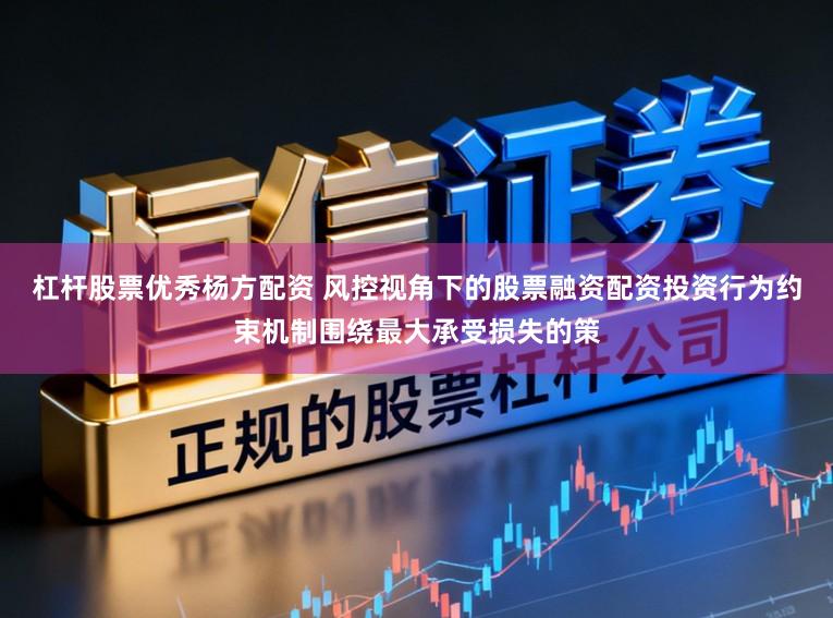 杠杆股票优秀杨方配资 风控视角下的股票融资配资投资行为约束机制围绕最大承受损失的策